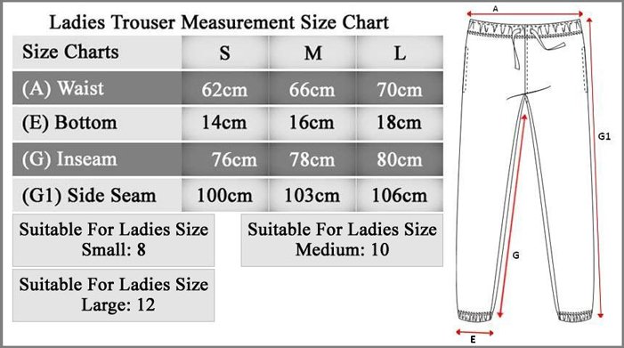 Womens Trouser Size Chart