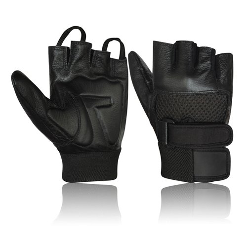 Leather Wheelchair Mobility Disability Fingerless Gloves Full Thumb 